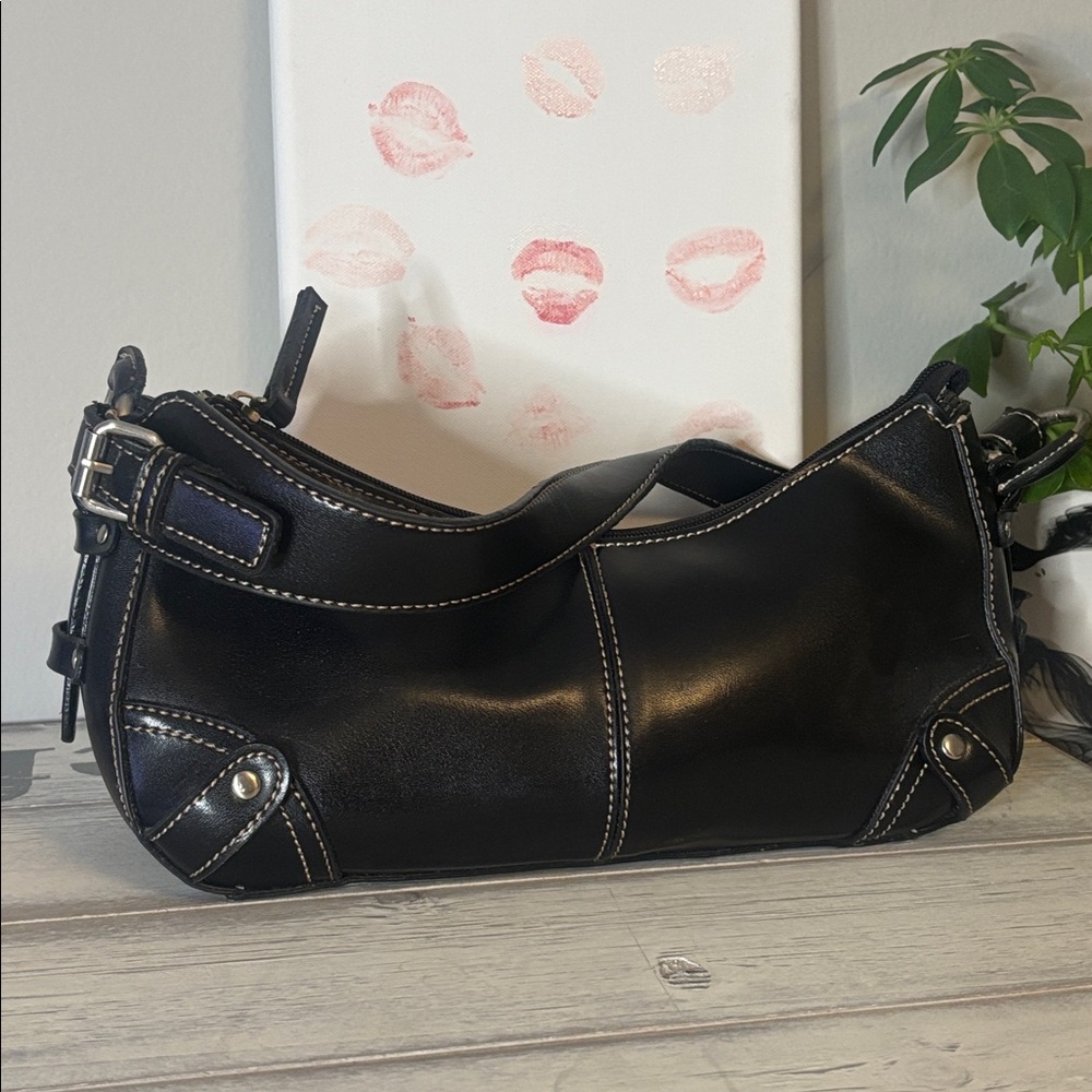 Y2K Faux-Leather SHOULDER BAG BLACK - Picture 2 of 13